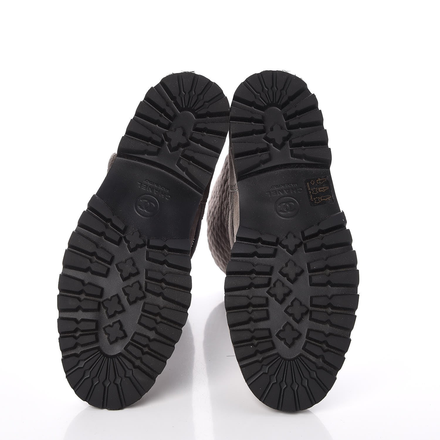 Chanel Shearling Suede Calfskin Quilted High Boots 39.5 Grey 4 of 8