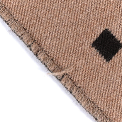 Gucci Wool Silk Monogram Jumbo GG Freedom Scarf Dark Brown Beige 5 of 7