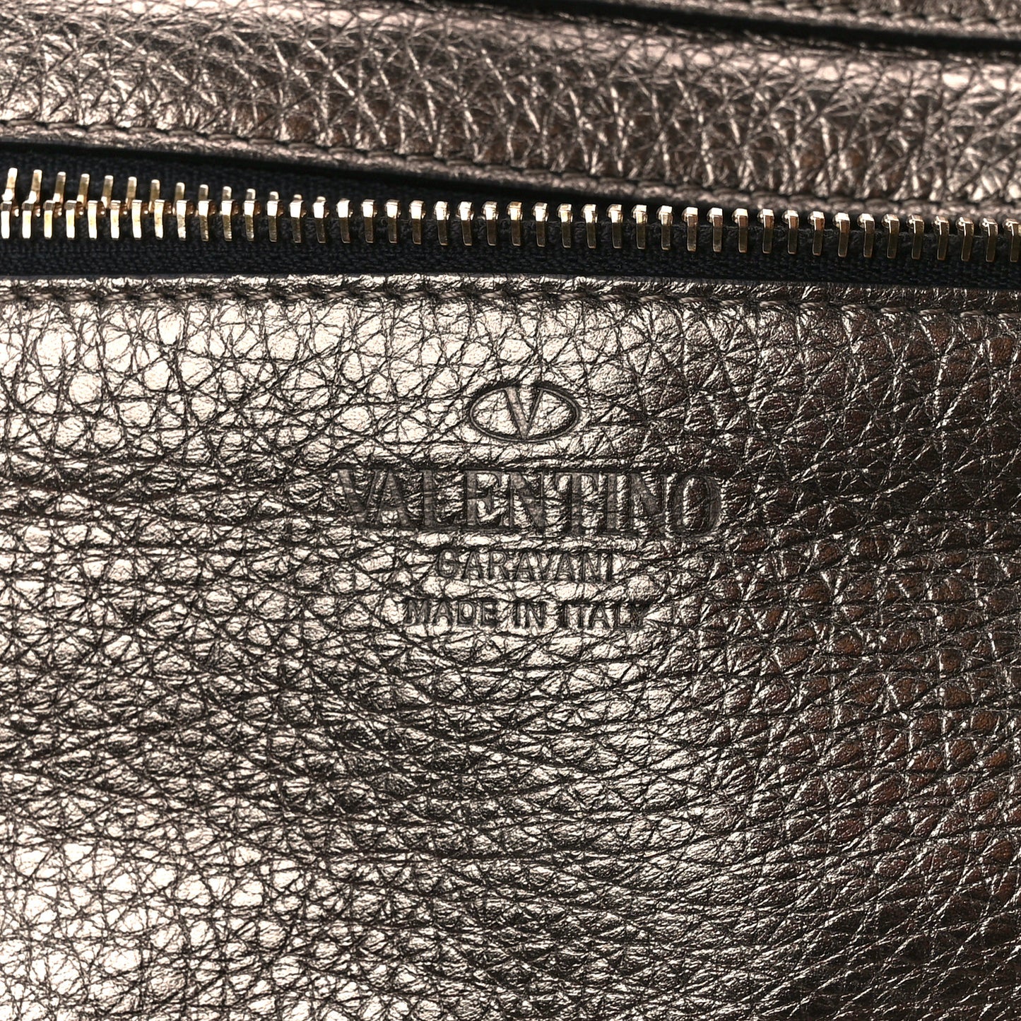 Metallic Calfskin Medium Rockstud Tote Sasso