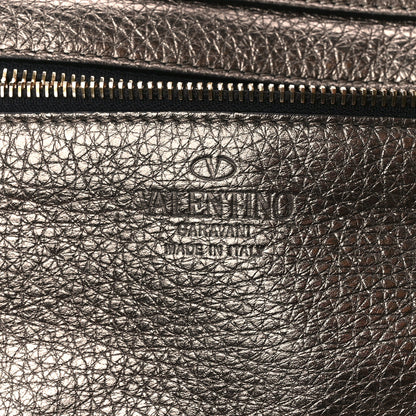 Valentino Garavani Metallic Calfskin Medium Rockstud Tote Sasso 6 of 12