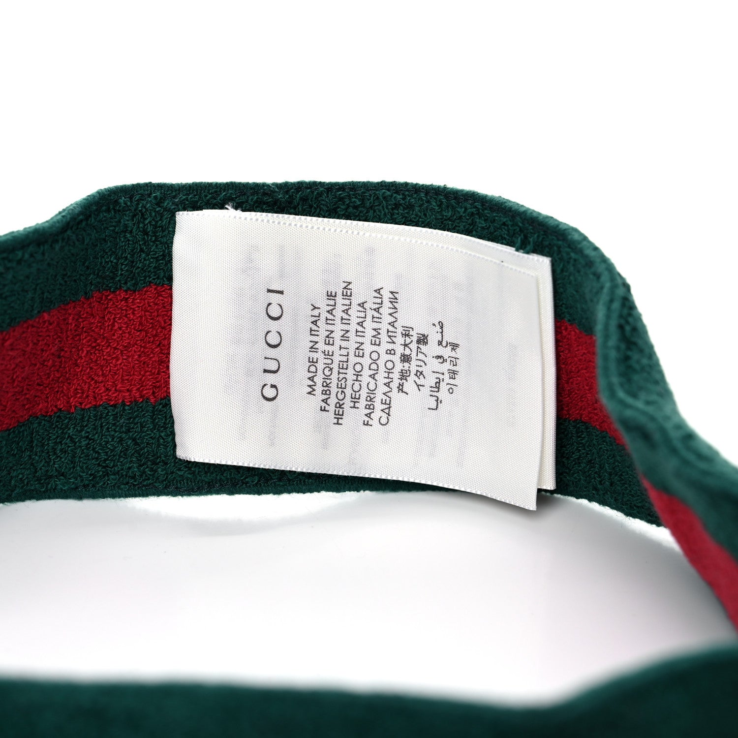 Gucci Vinyl Web Visor L Green Red 5 of 7