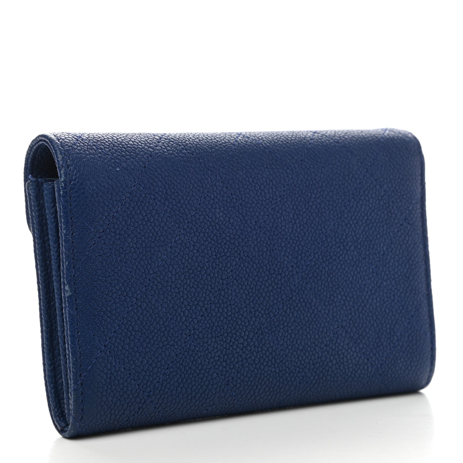 Chanel Caviar Quilted Medium CC Box Flap Wallet Blue 3 of 9