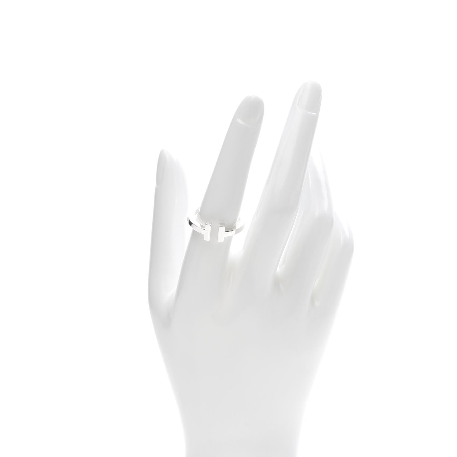 Tiffany Sterling Silver T Square Ring 58 8.25 2 of 5