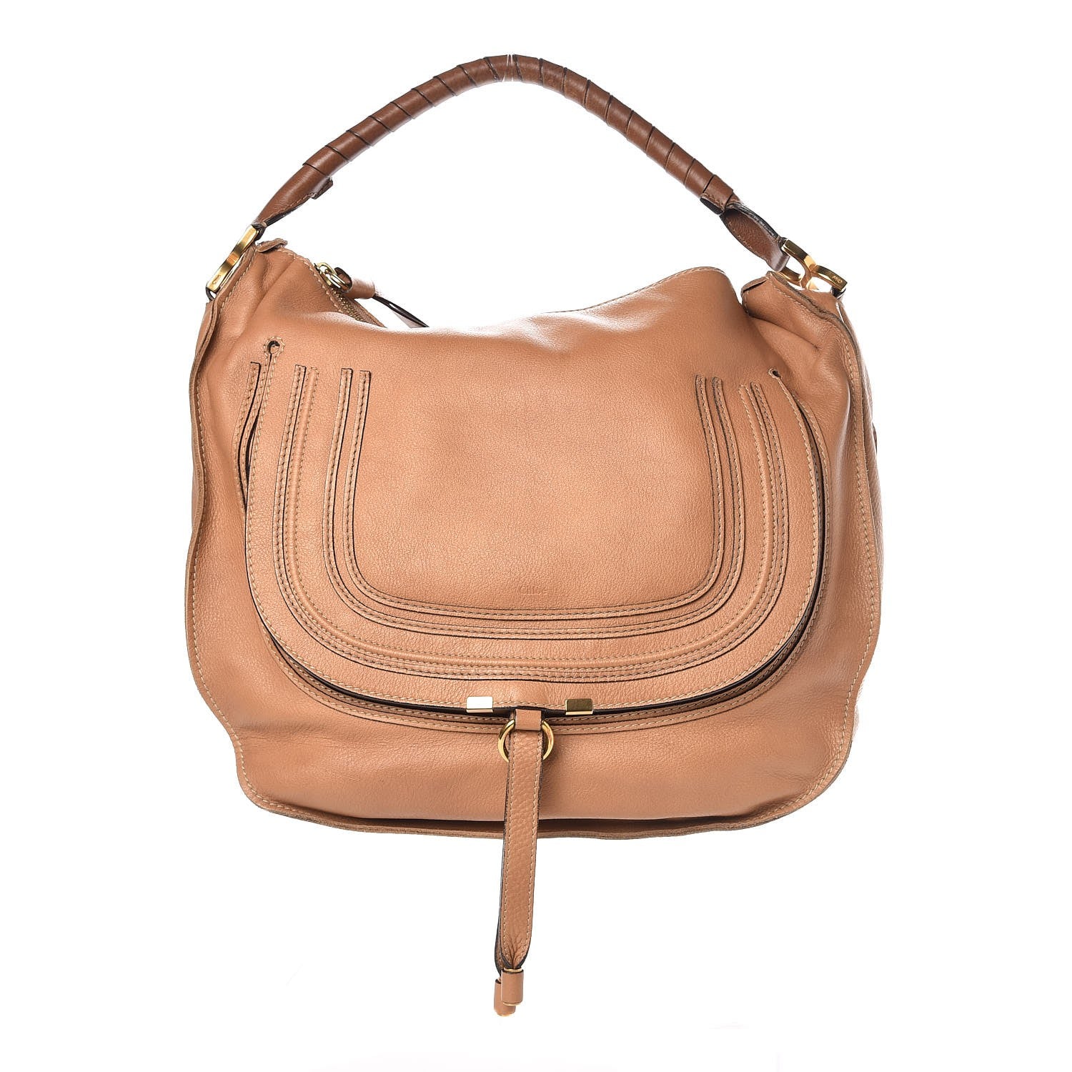 Chloe Calfskin Large Marcie Hobo Wood 1 of 18