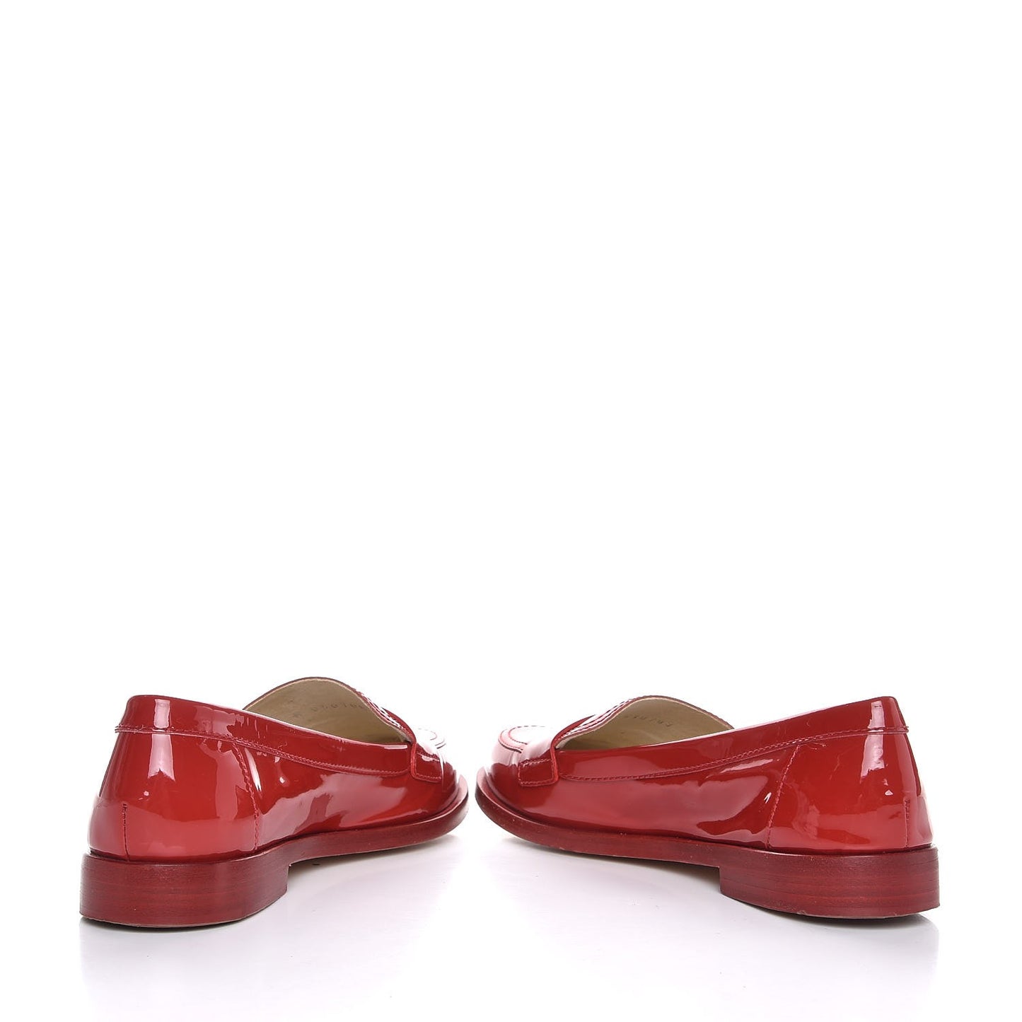 Patent CC Turnlock Mocassin Loafers 36.5 Red