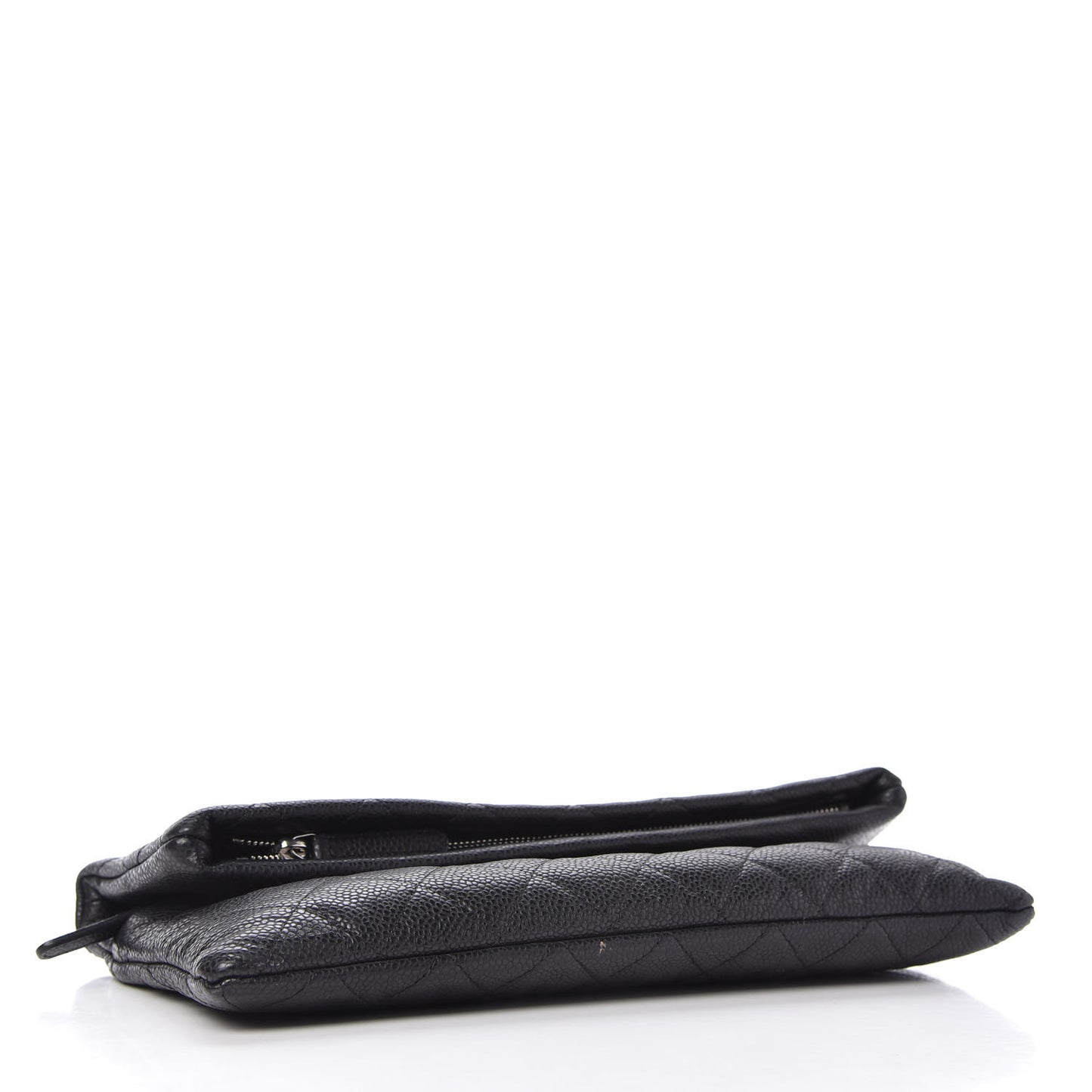 Caviar Quilted CC Beauty Clutch Black
