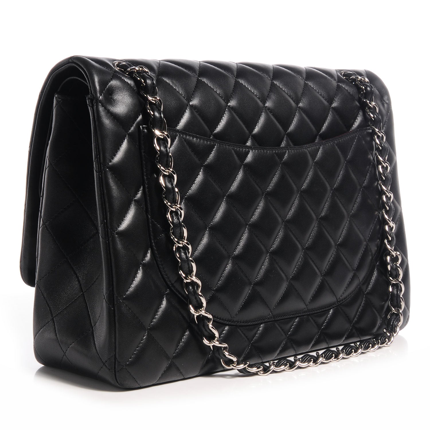Chanel Lambskin Quilted Maxi Double Flap Black 3 of 9