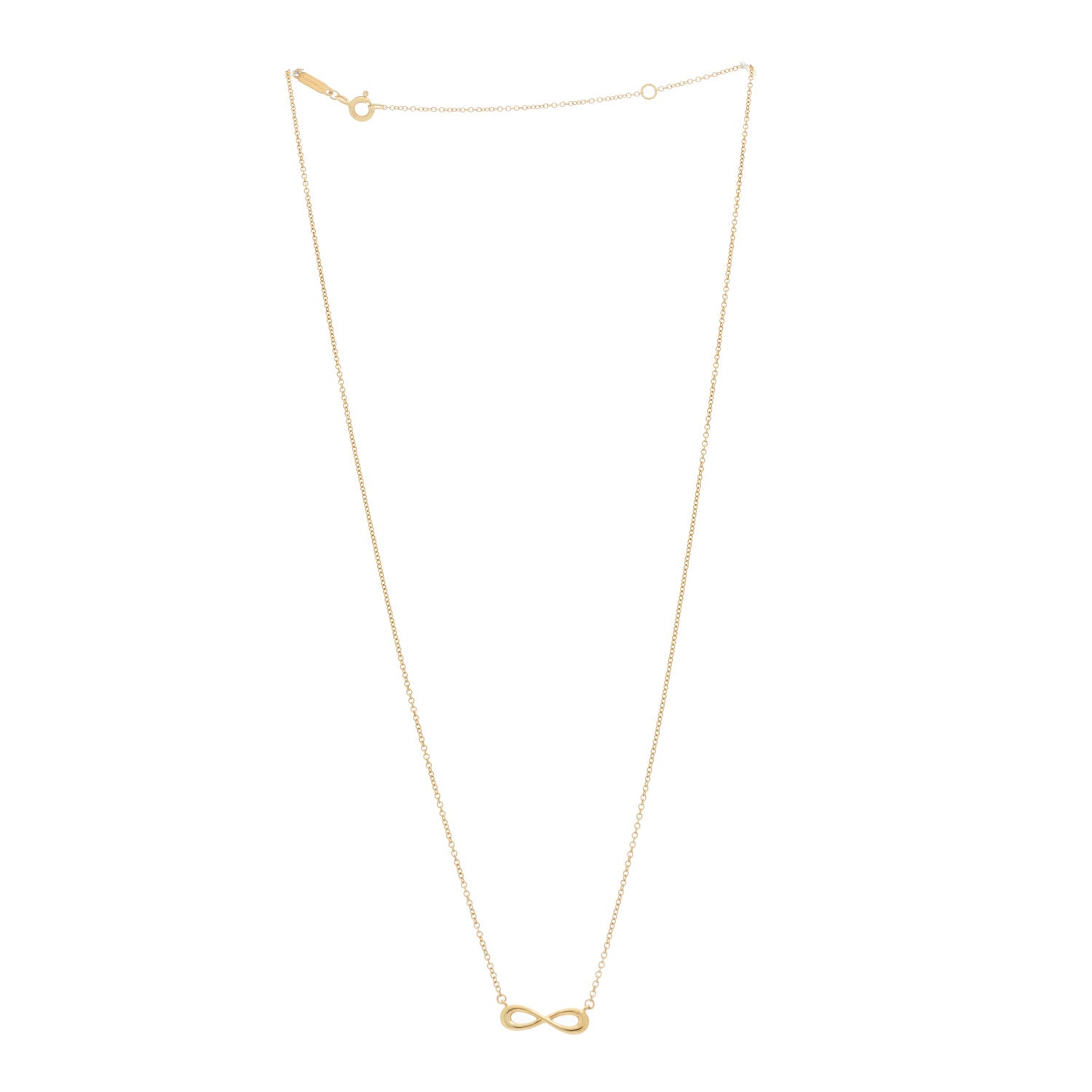 Tiffany 18K Yellow Gold Infinity Pendant Necklace 3 of 6