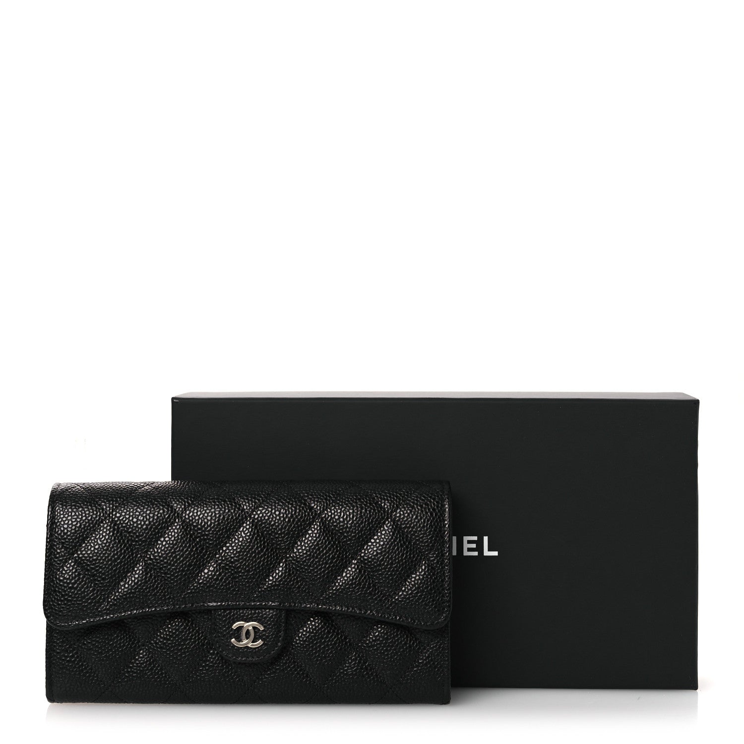 Chanel Caviar Quilted Large Gusset Flap Wallet Black 10 of 10