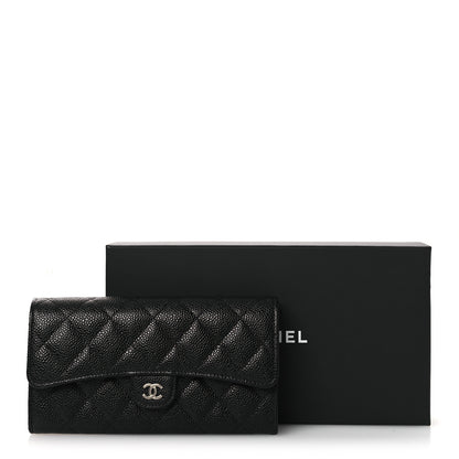 Chanel Caviar Quilted Large Gusset Flap Wallet Black 10 of 10