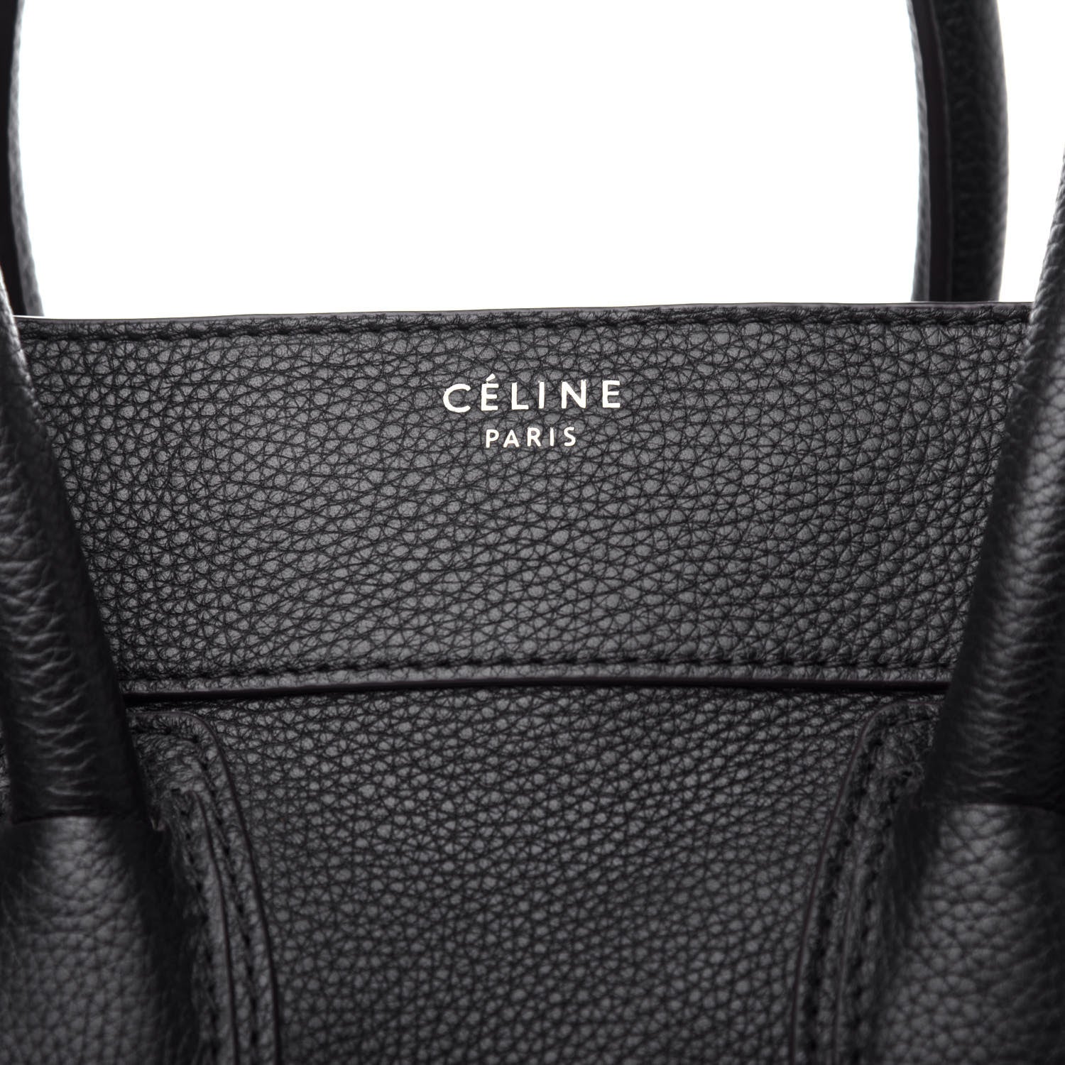 Celine Drummed Calfskin Mini Luggage Black 9 of 9