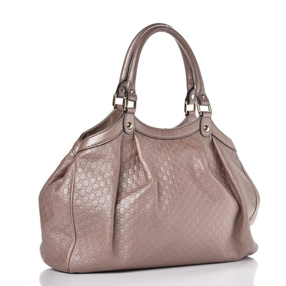Gucci Metallic Microguccissima Medium Sukey Tote Dark Cipria 3 of 14