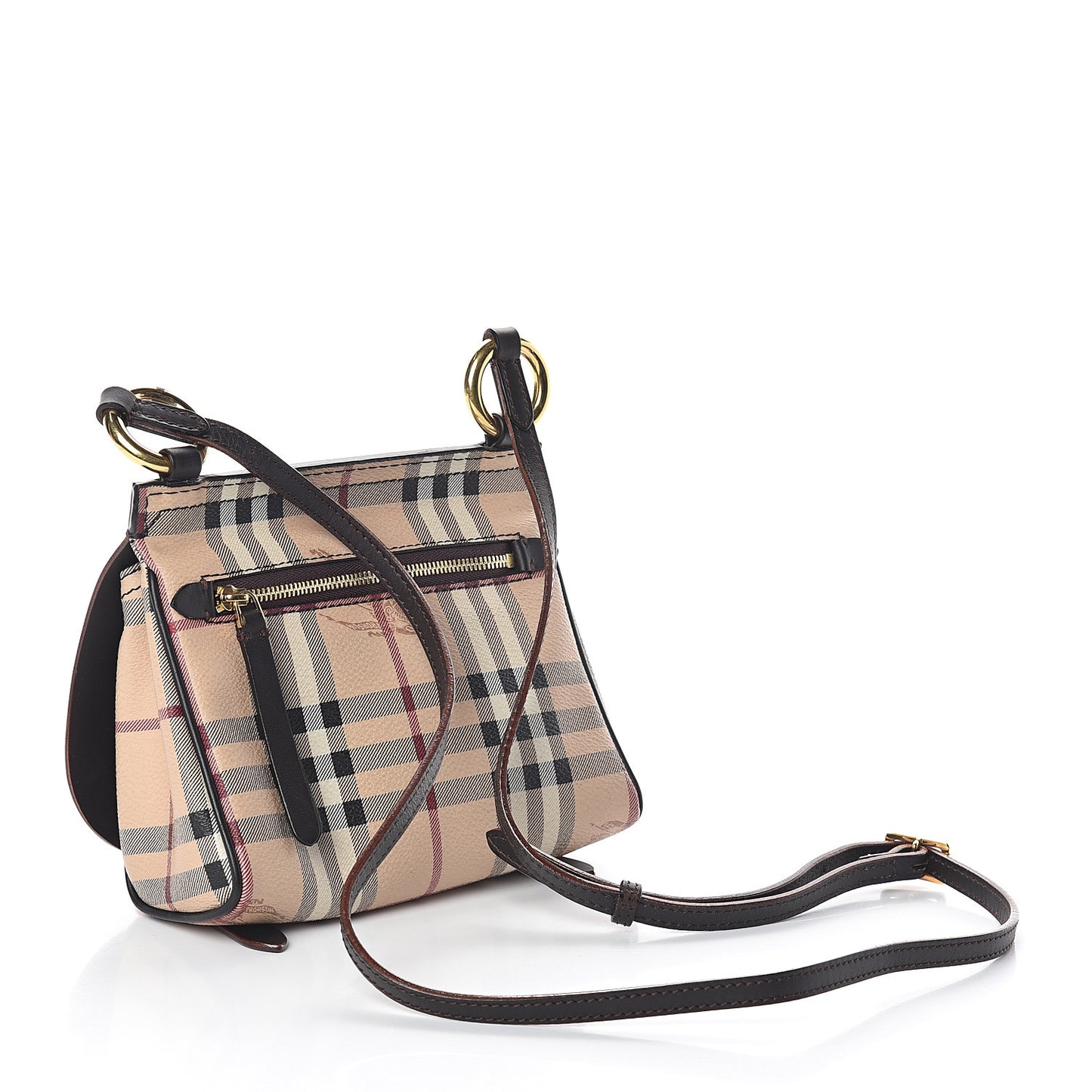 Haymarket Check Baby Bridle Saddle Bag Dark Clove Brown