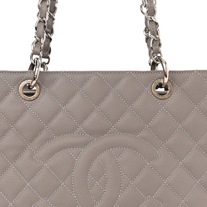 Chanel Caviar Quilted Grand Shopping Tote GST Light Grey 8 of 12