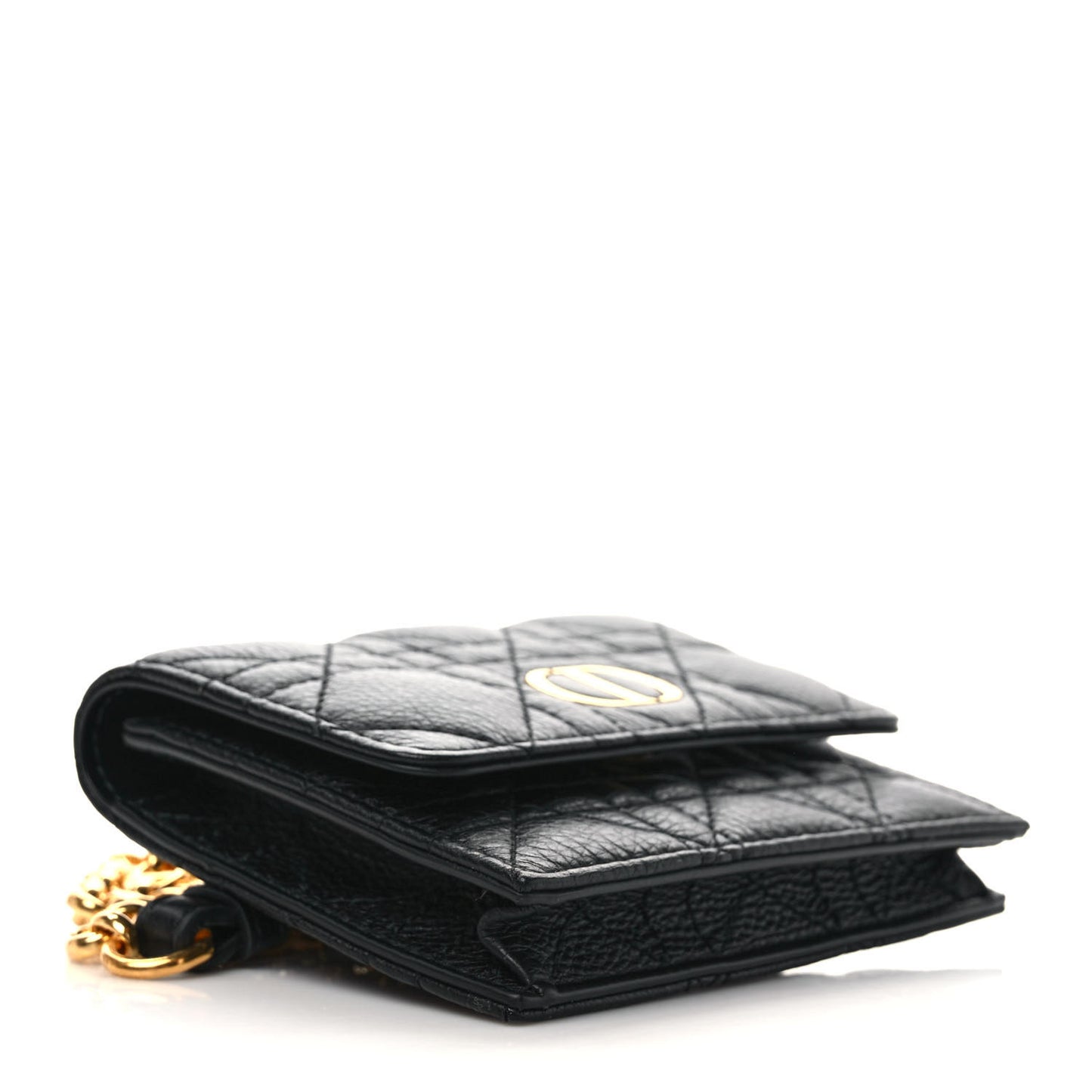 Calfskin Cannage Mini Caro Belt Pouch Black