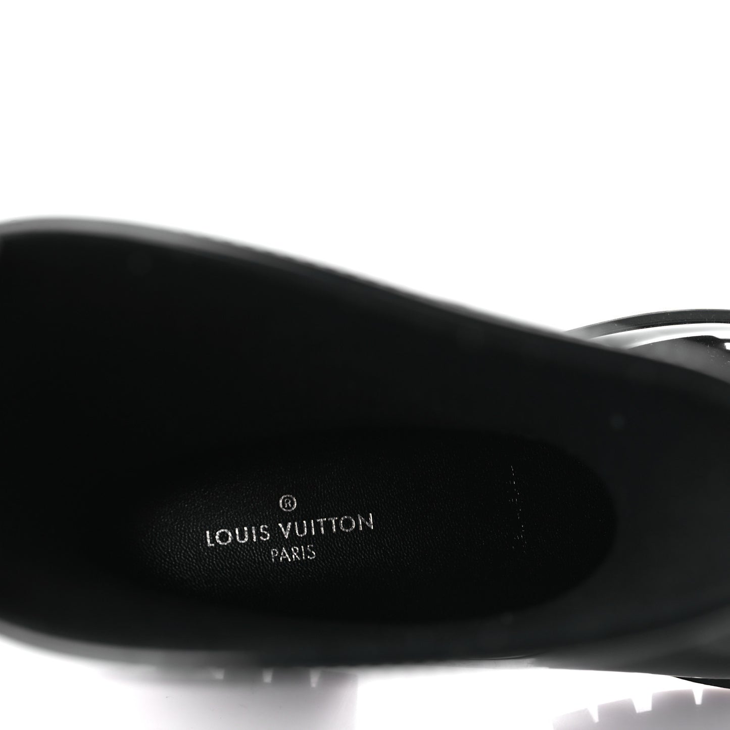 Rubber Embossed Monogram Drops Flat Half Boots 39 Black