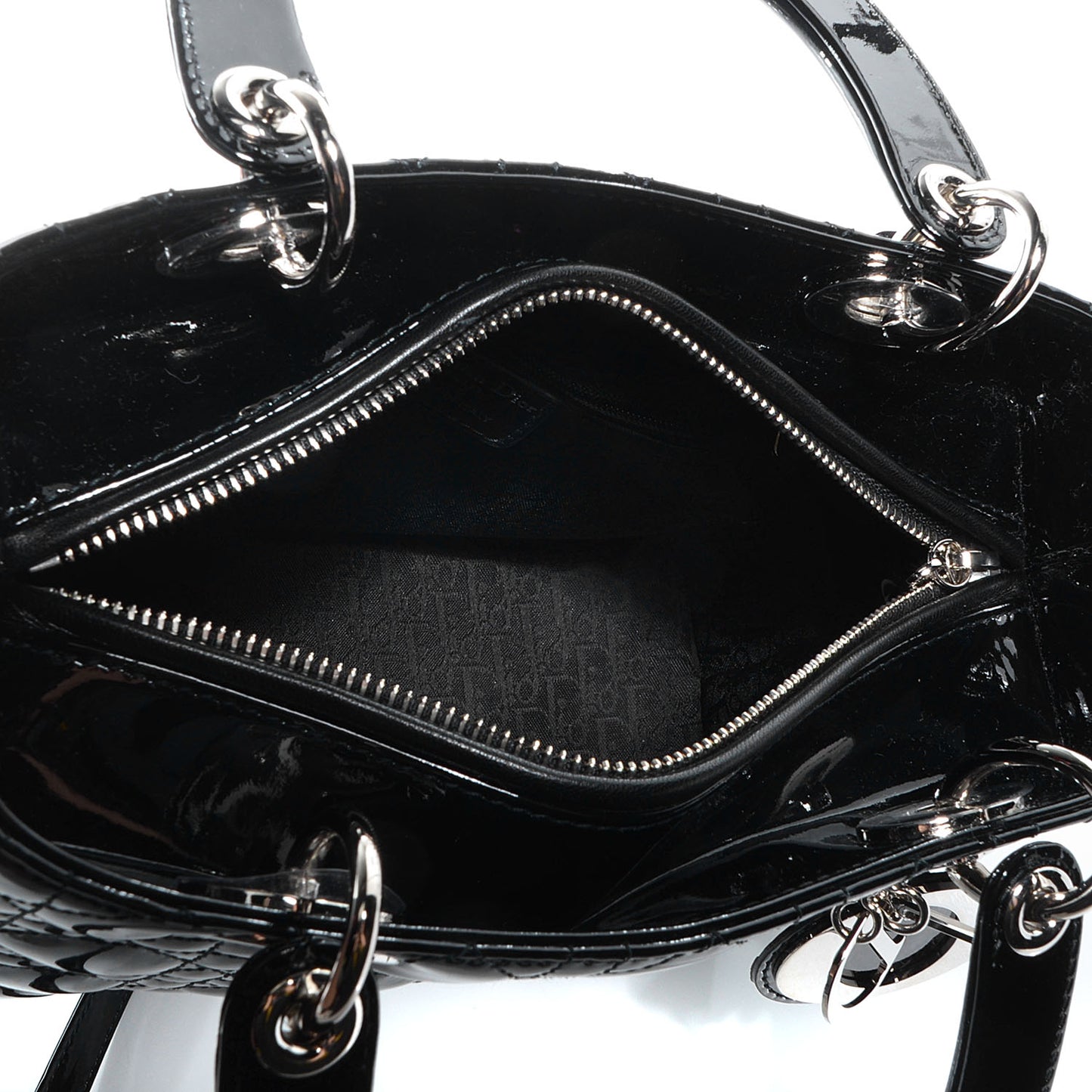 Patent Cannage Medium Lady Dior Black