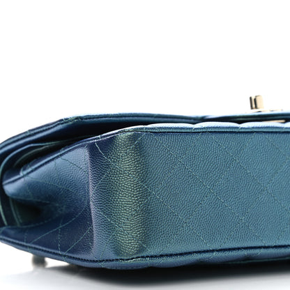 Chanel Iridescent Caviar Quilted Medium Double Flap Green 8 of 9
