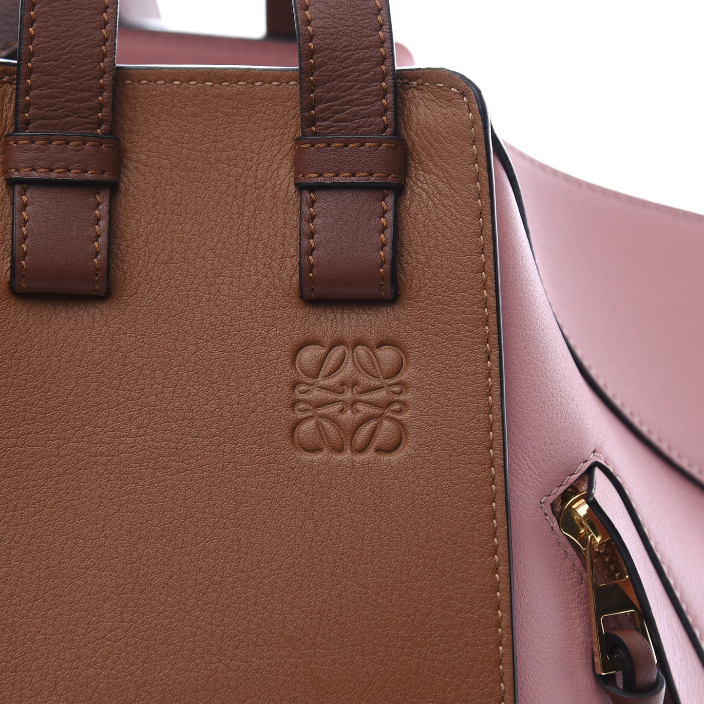 Calfskin Small Hammock Shoulder Bag Pastel Pink Tan