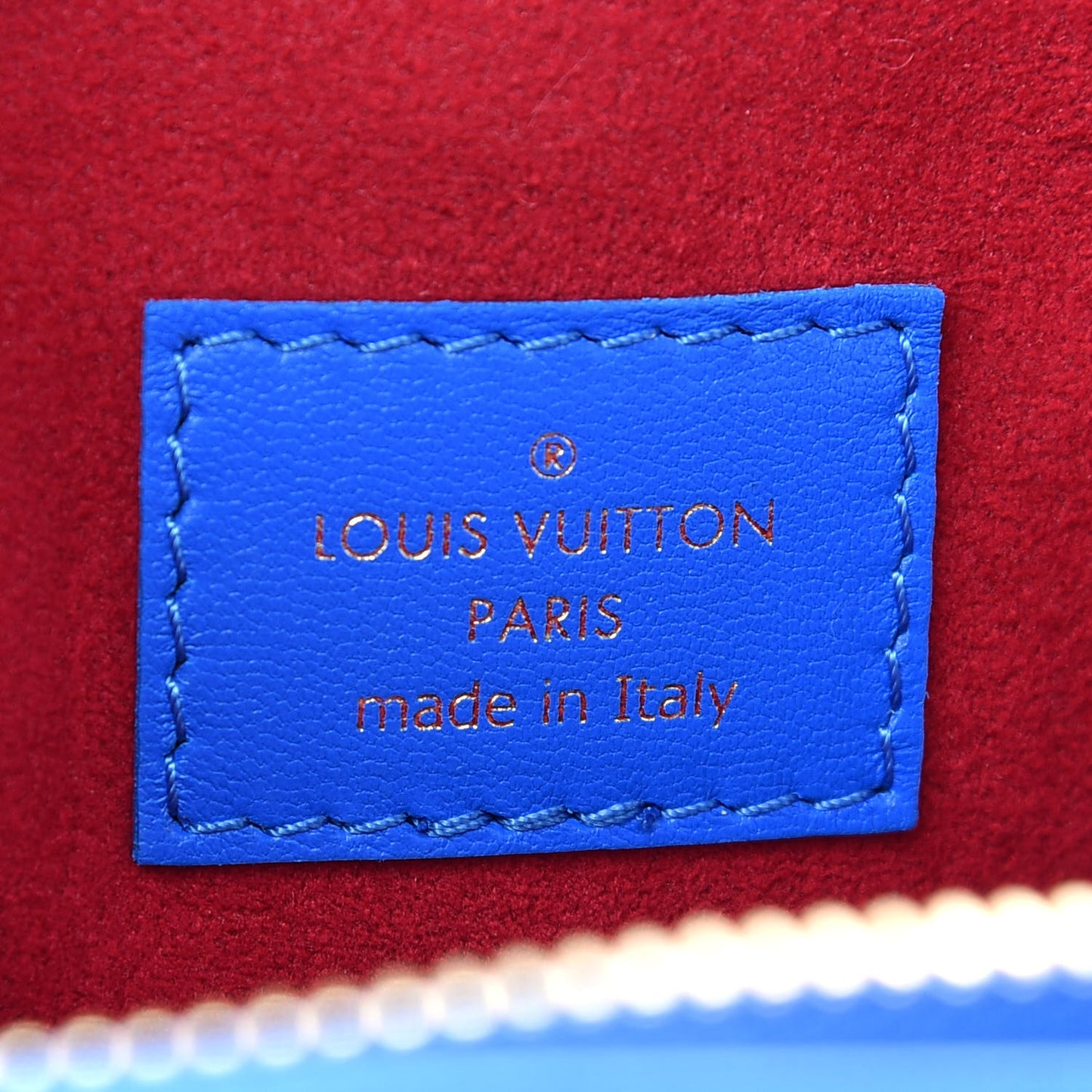 Lambskin Embossed Monogram Vuittamins Coussin PM Blue Red