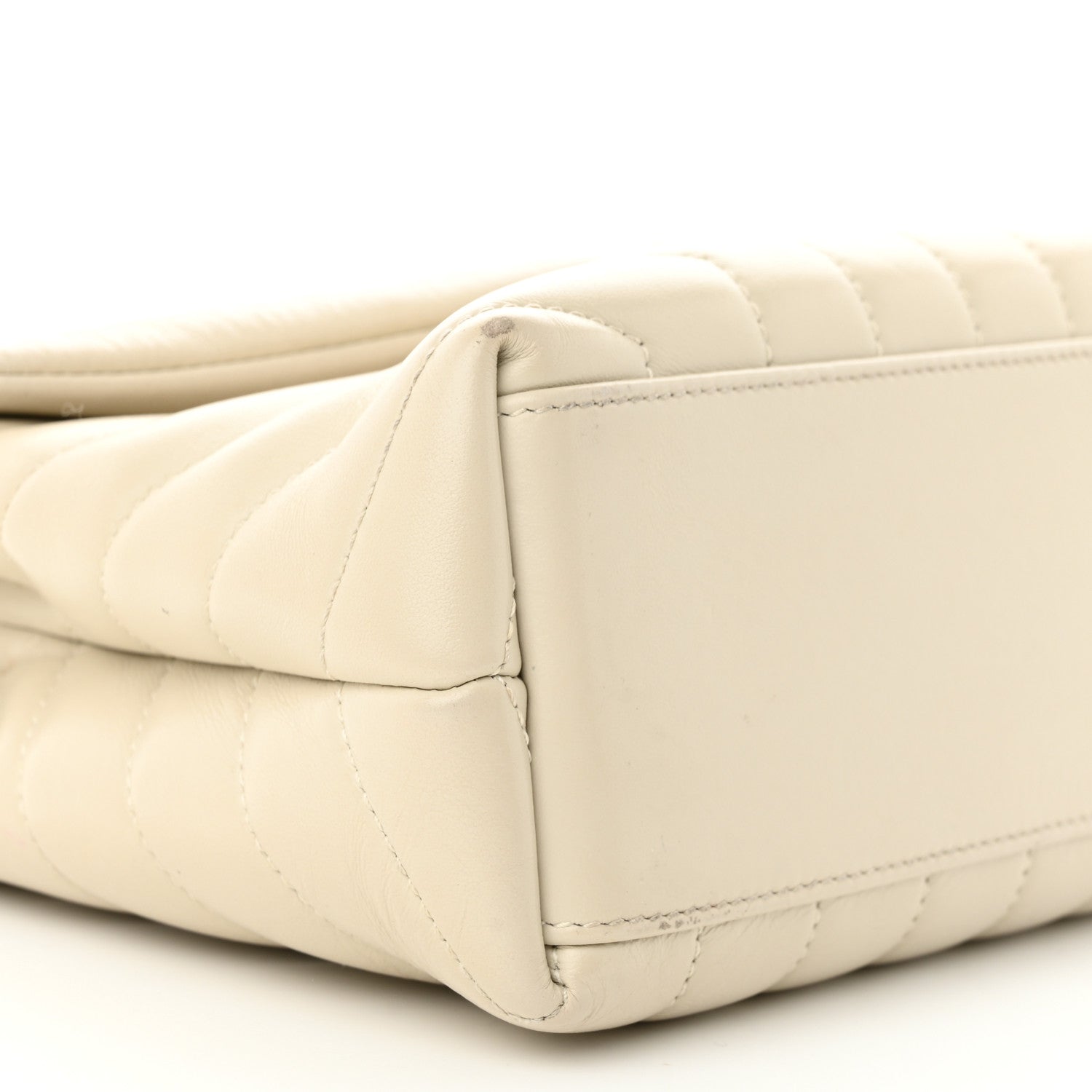 Saint Laurent Calfskin Y Quilted Monogram Small Loulou Chain Satchel Blanc Vintage 9 of 13