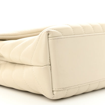 Saint Laurent Calfskin Y Quilted Monogram Small Loulou Chain Satchel Blanc Vintage 9 of 13