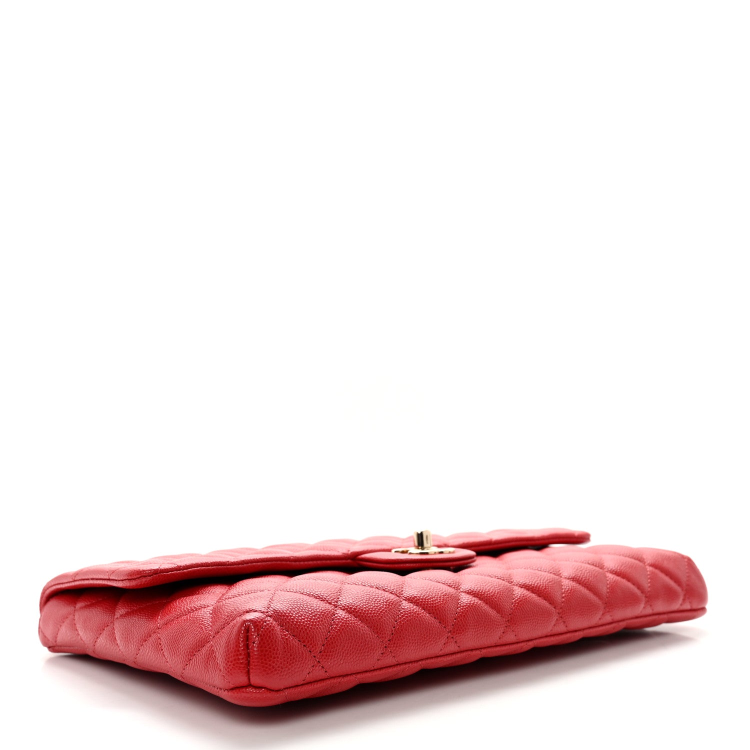 Chanel Caviar Quilted Flap Clutch Red 3 of 11