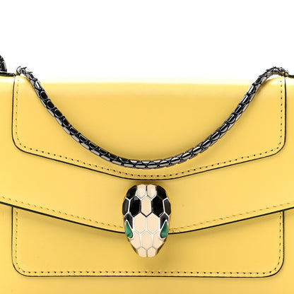 Bulgari Calfskin Mini Serpenti Forever Flap Clutch Yellow 8 of 12