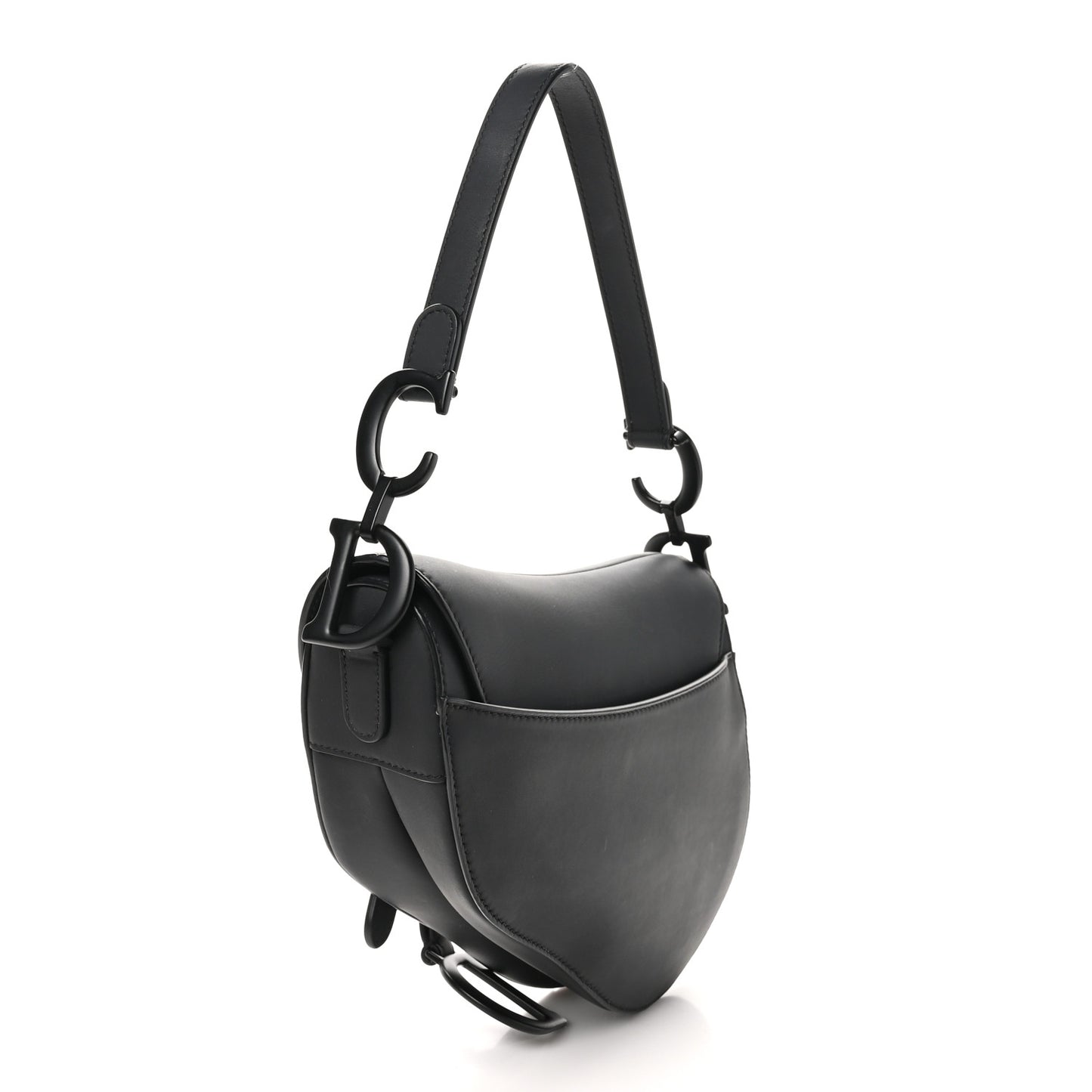 Ultra Matte Calfskin Saddle Bag Black