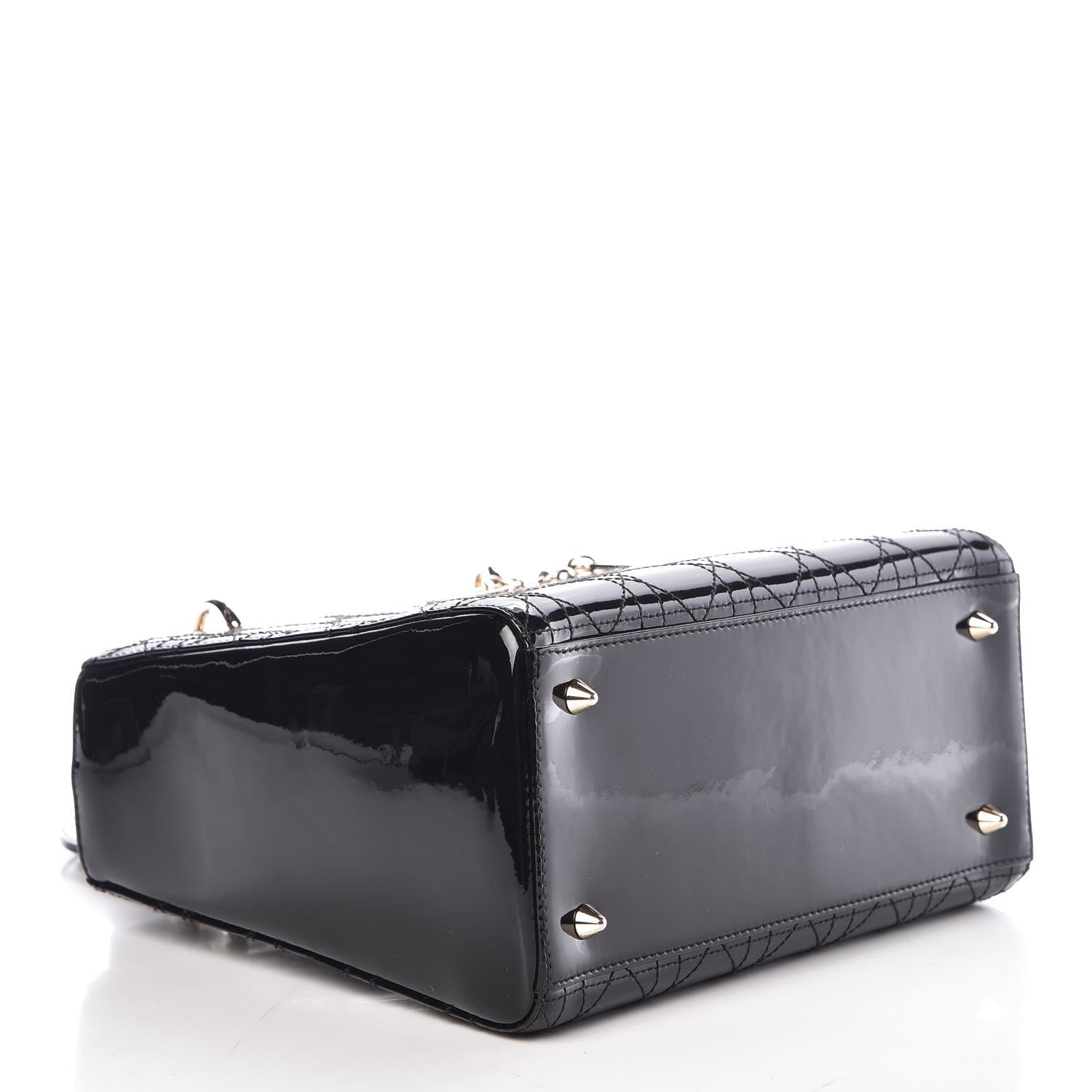 Christian Dior Patent Cannage Stitched Medium Lady Dior Black 4 of 9