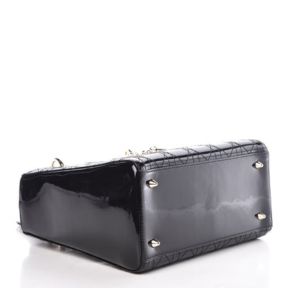 Christian Dior Patent Cannage Stitched Medium Lady Dior Black 4 of 9