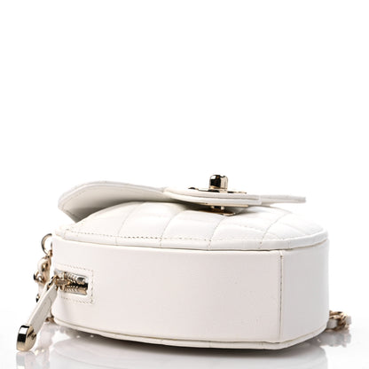 Chanel Lambskin Quilted CC In Love Heart Clutch With Chain White 4 of 9