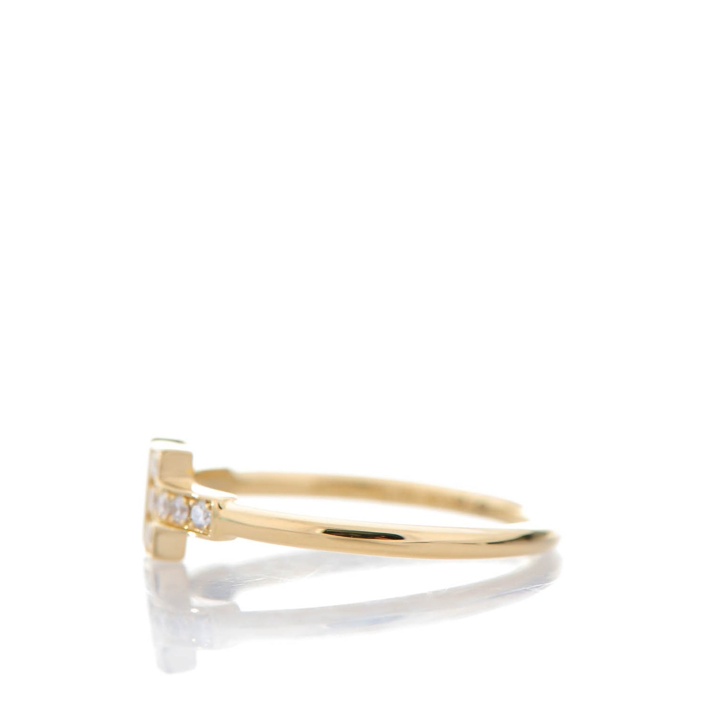 18K Yellow Gold Diamond T Wire Ring 54 7