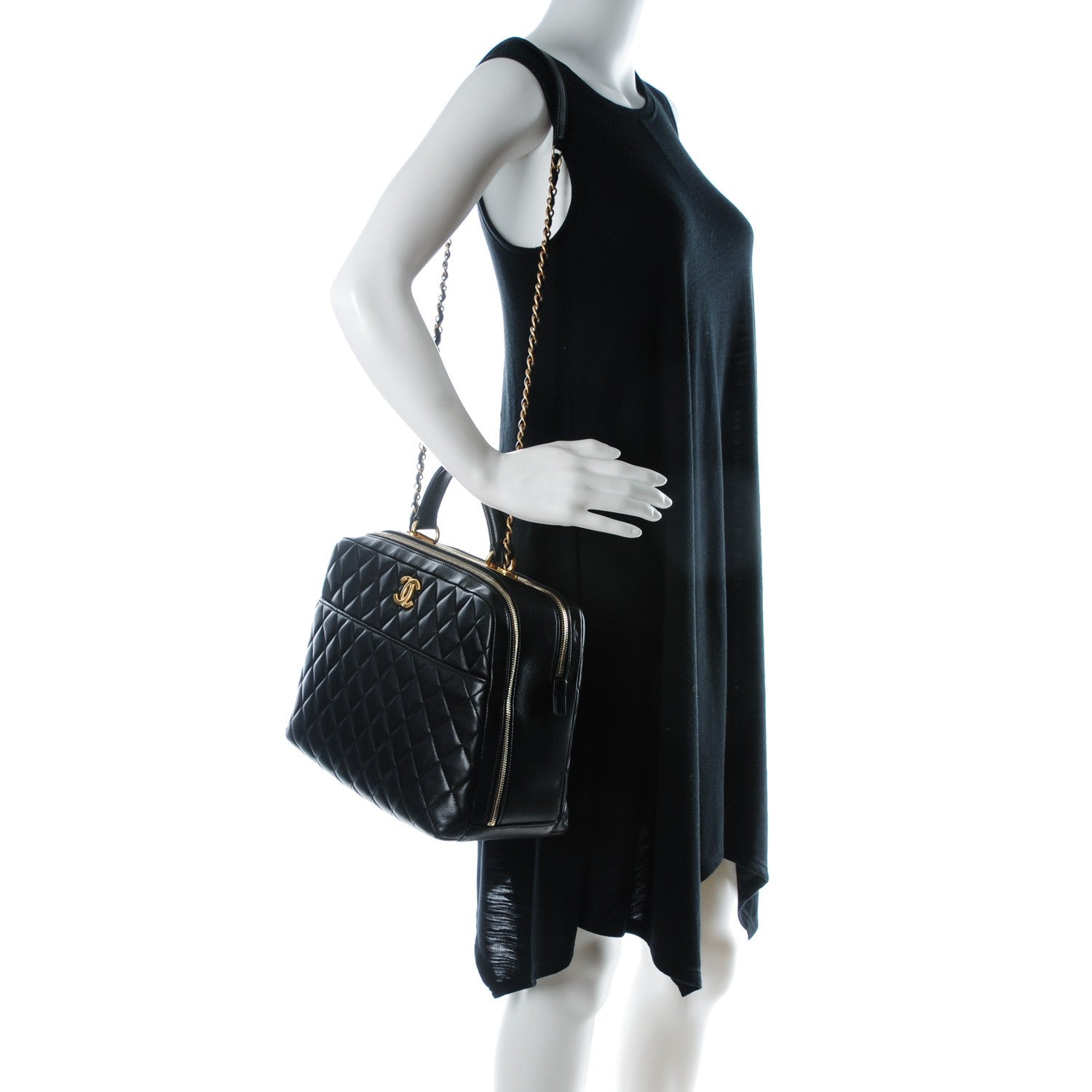 Chanel Lambskin Quilted Trendy CC Bowling Bag Black 2 of 13