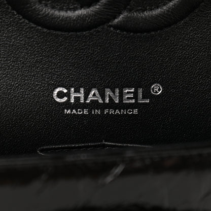 Chanel Shiny Crumpled Calfskin Quilted Medium Double Flap So Black 6 of 9
