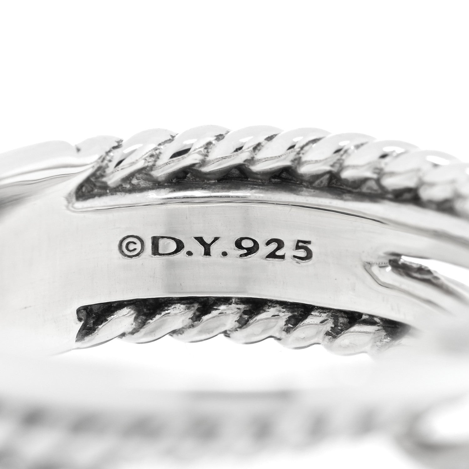 David Yurman Sterling Silver Diamond X Crossover Ring 50 5.5 4 of 4