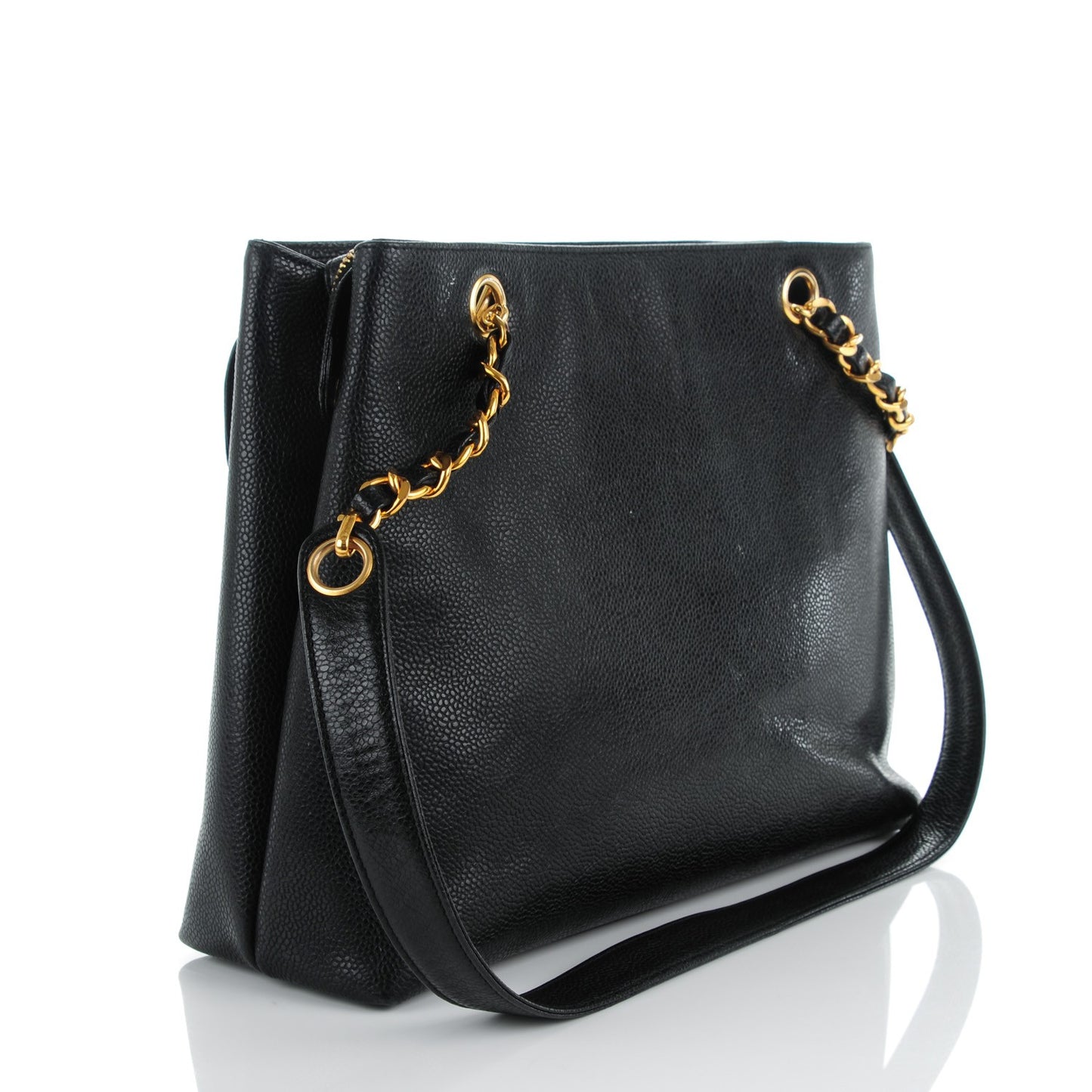 Caviar Flap Shoulder Bag Black