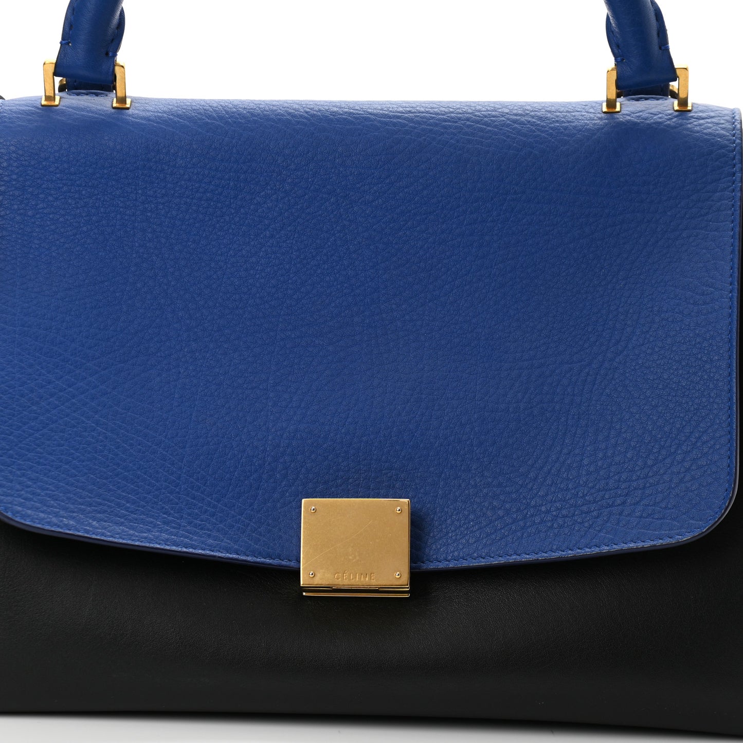 Elephant Calfskin Small Tri-Color Trapeze Indigo