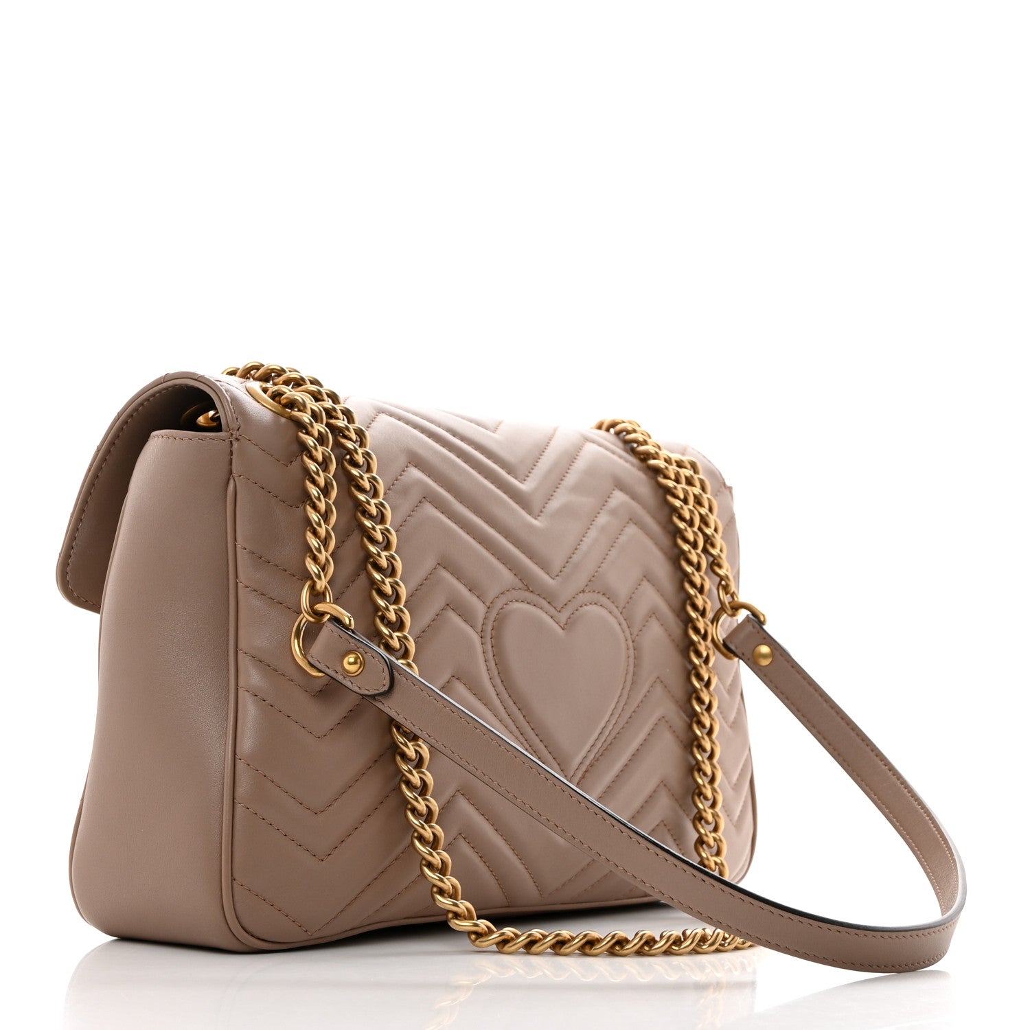 Gucci Calfskin Matelasse Medium GG Marmont Shoulder Bag Porcelain Rose 2 of 10