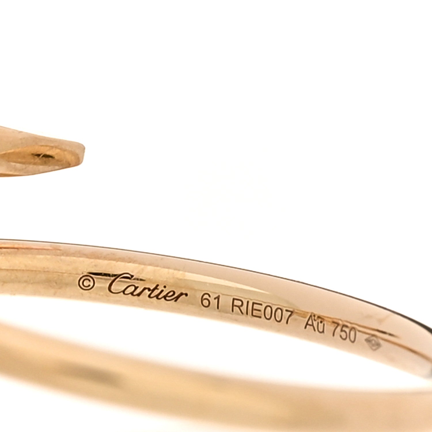 Cartier 18K Yellow Gold Small Juste Un Clou Ring 61 9.5 4 of 4