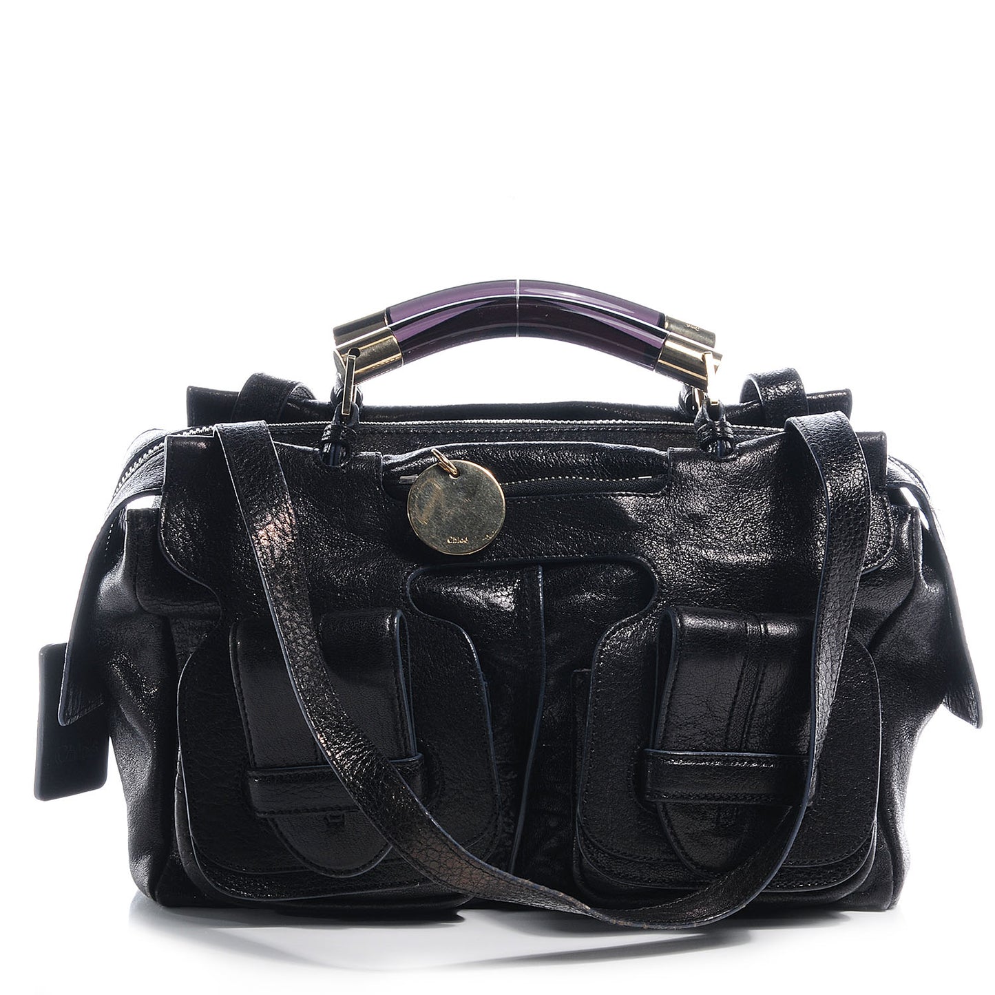 Leather Saskia Satchel Black