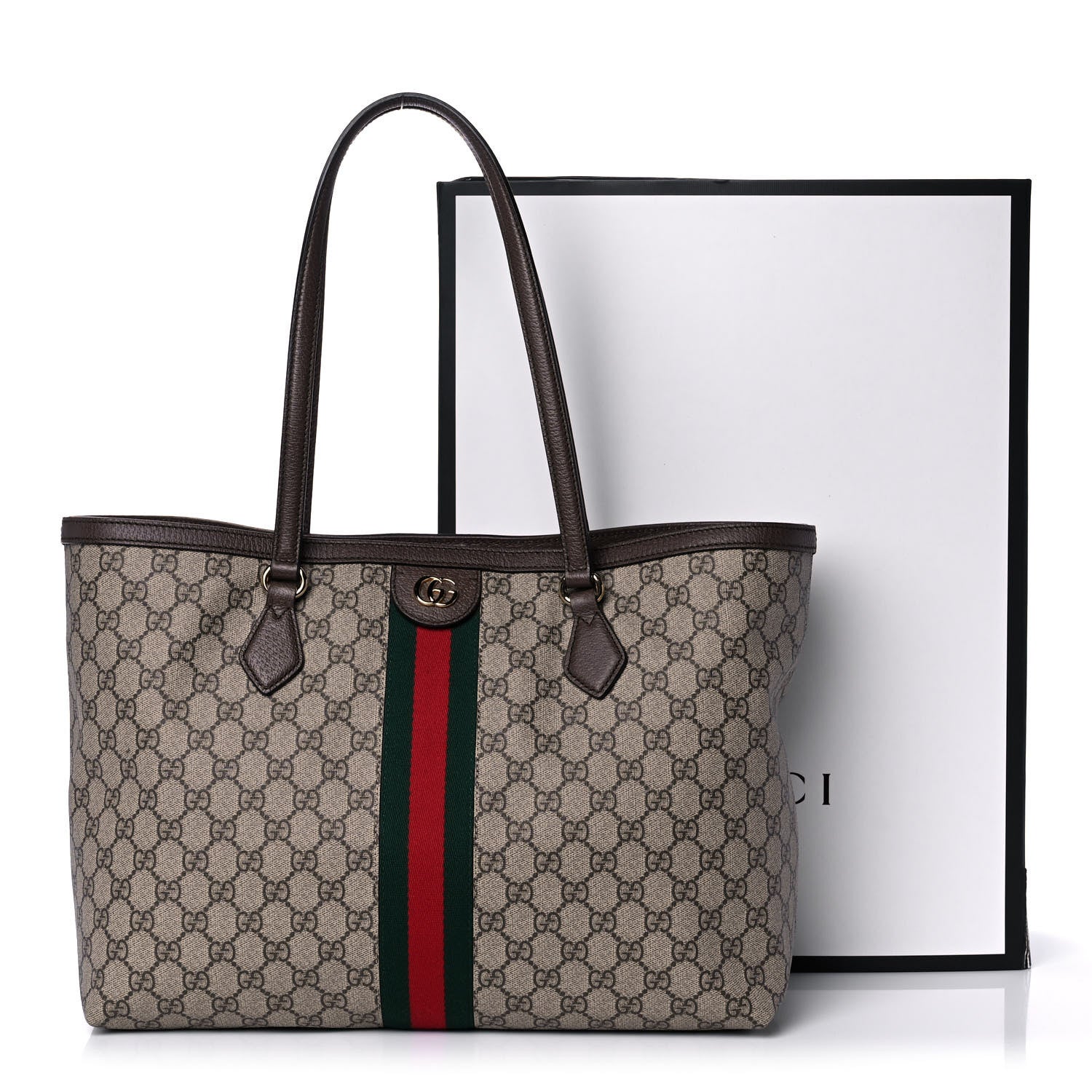 Gucci GG Supreme Monogram Medium Ophidia Shopping Tote Brown 15 of 15