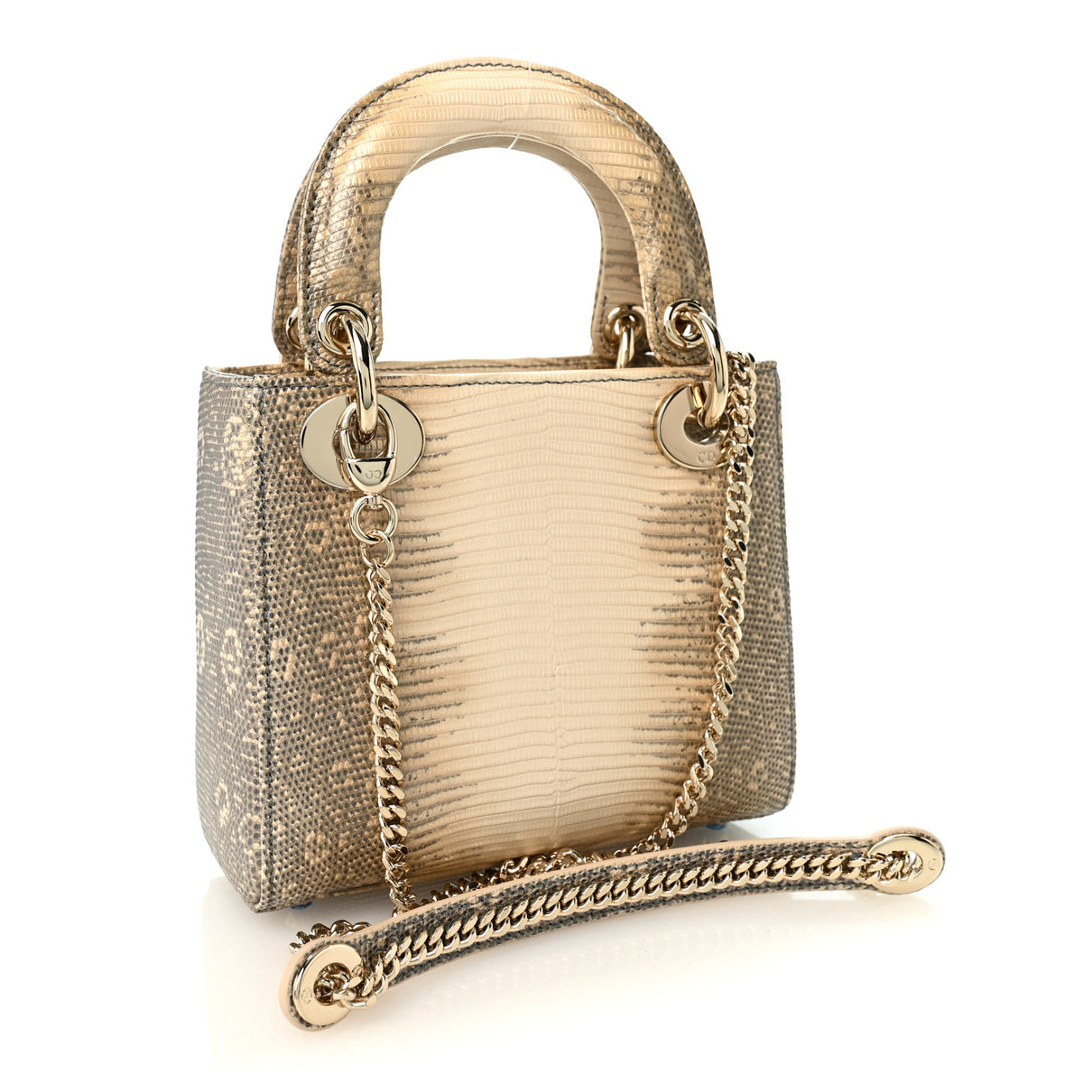 Lizard Ombre Mini Lady Dior Natural