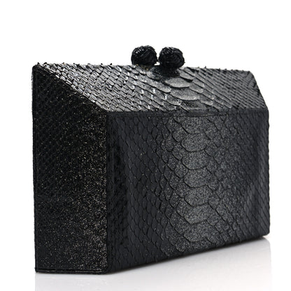 Nancy Gonzalez Snakeskin Box Clutch Black 3 of 9