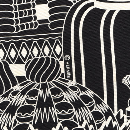 Hermes Silk La Patisserie Francaise Scarf 90 Black Creme 4 of 5