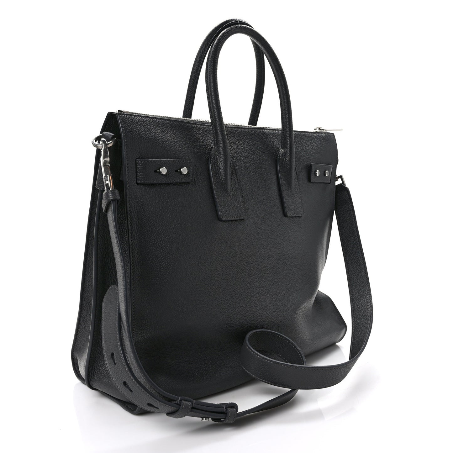 Grained Calfskin Sac De Jour Souple North South Tote Black