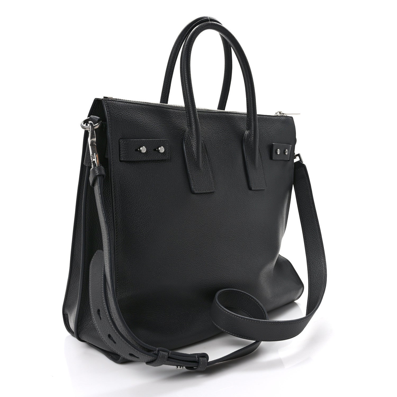 Saint Laurent Grained Calfskin Sac De Jour Souple North South Tote Black 3 of 8
