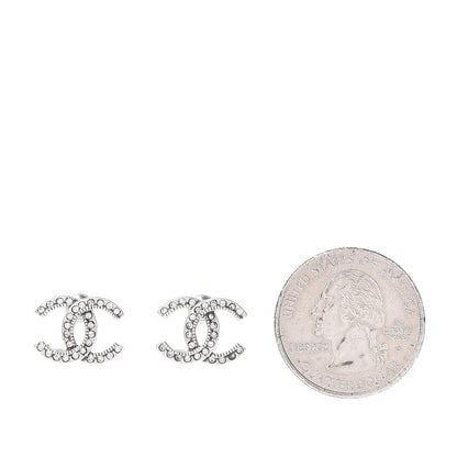 Chanel Crystal CC Earrings Silver 2 of 5