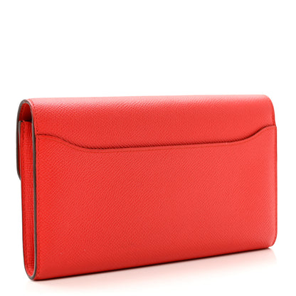 Hermes Epsom Constance Long Wallet Rouge Tomate 3 of 8