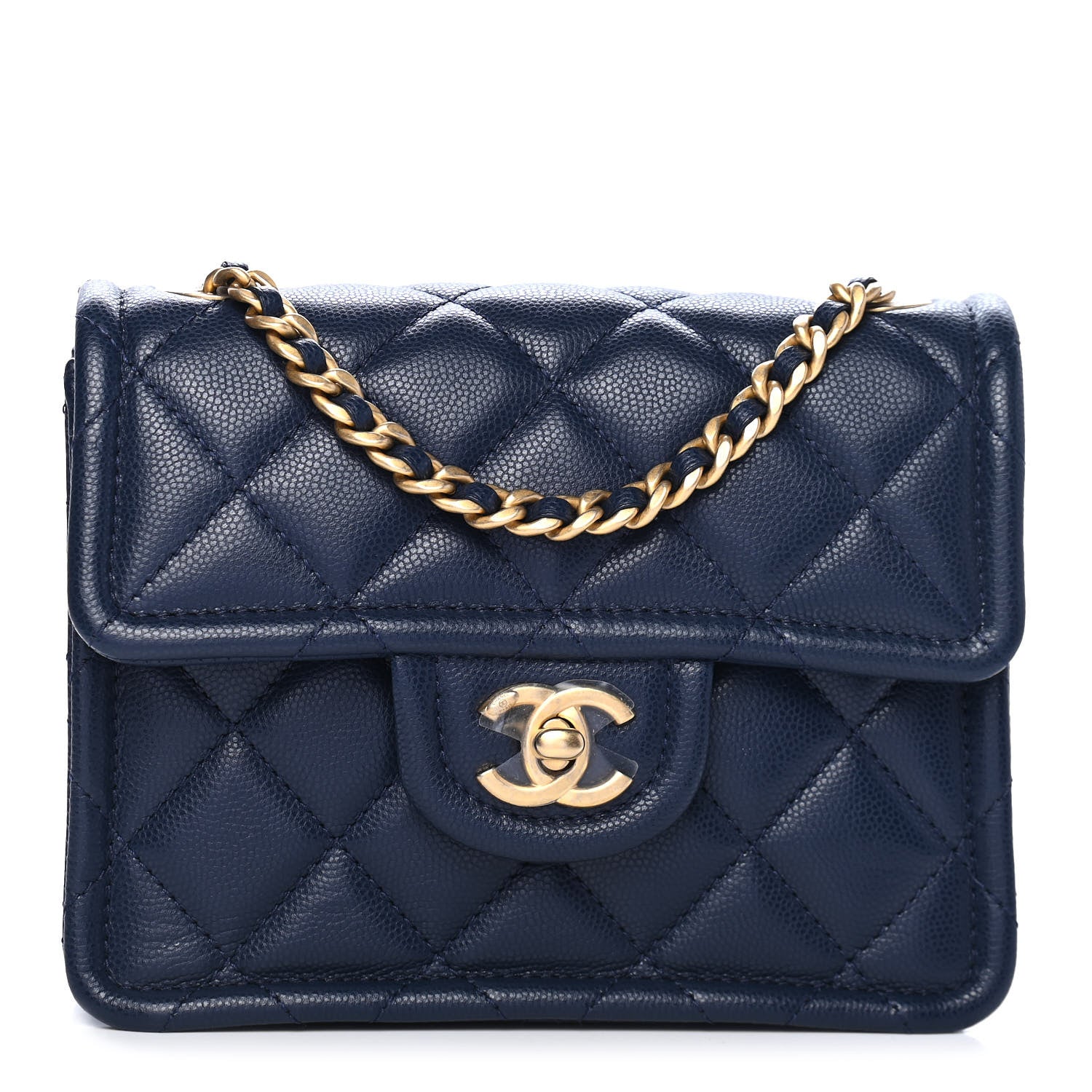 Chanel Caviar Quilted Mini Sweet Classic Flap Navy Blue 1 of 8